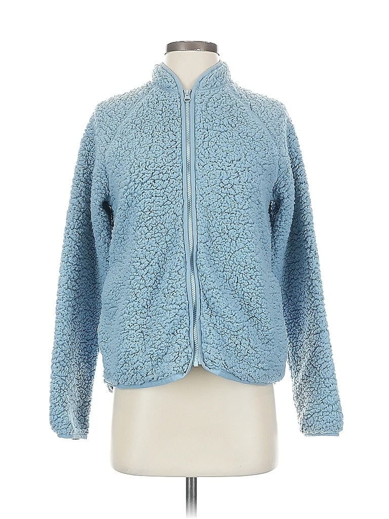 Pre-owned Z By Zella Faux Fur Jacket In Blue