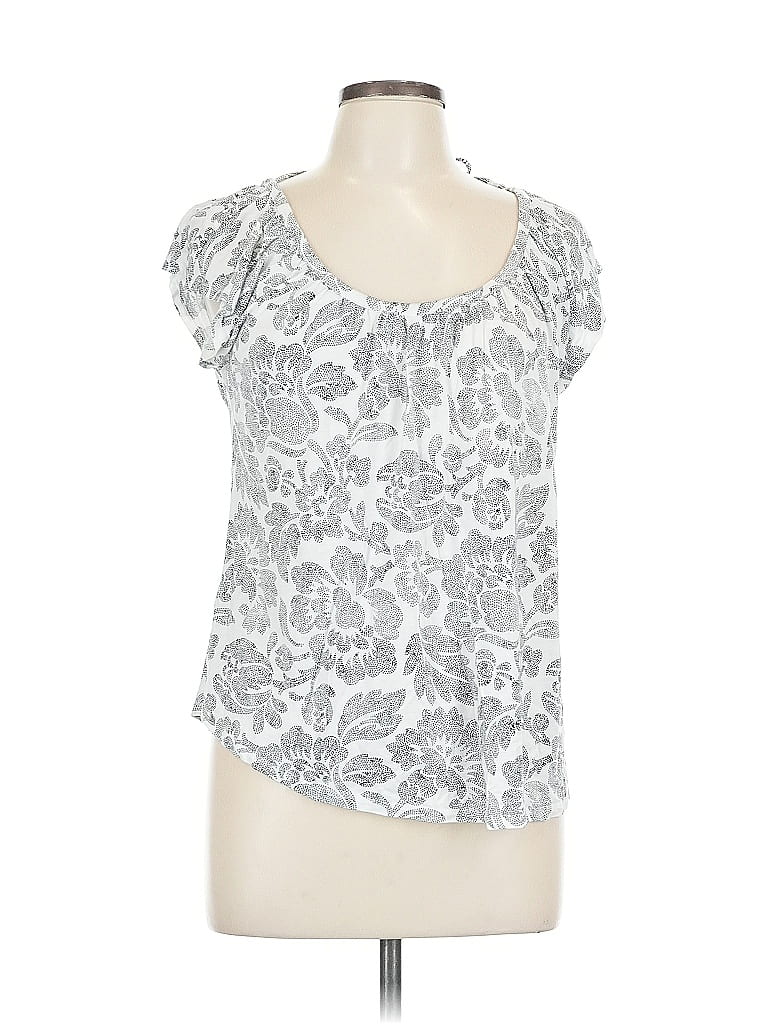 Pre-owned Ann Taylor Loft Short Sleeve T-shirt In Silver