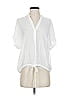 Always Indigo 100% Rayon White Short Sleeve Henley Size S - photo 1