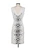 Alberto Makali Graphic Silver Cocktail Dress Size S - photo 2