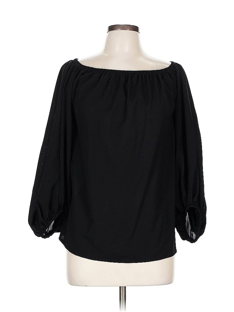 Pre-owned Unbranded 3/4 Sleeve Blouse In Black