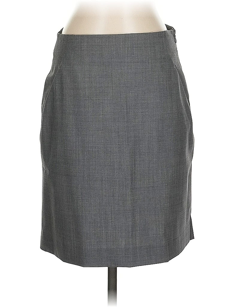Pre-owned Theory Wool Skirt In Gray