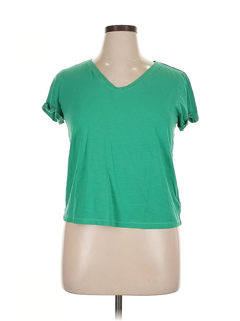 Pre-owned Max Studio Short Sleeve T-shirt In Green