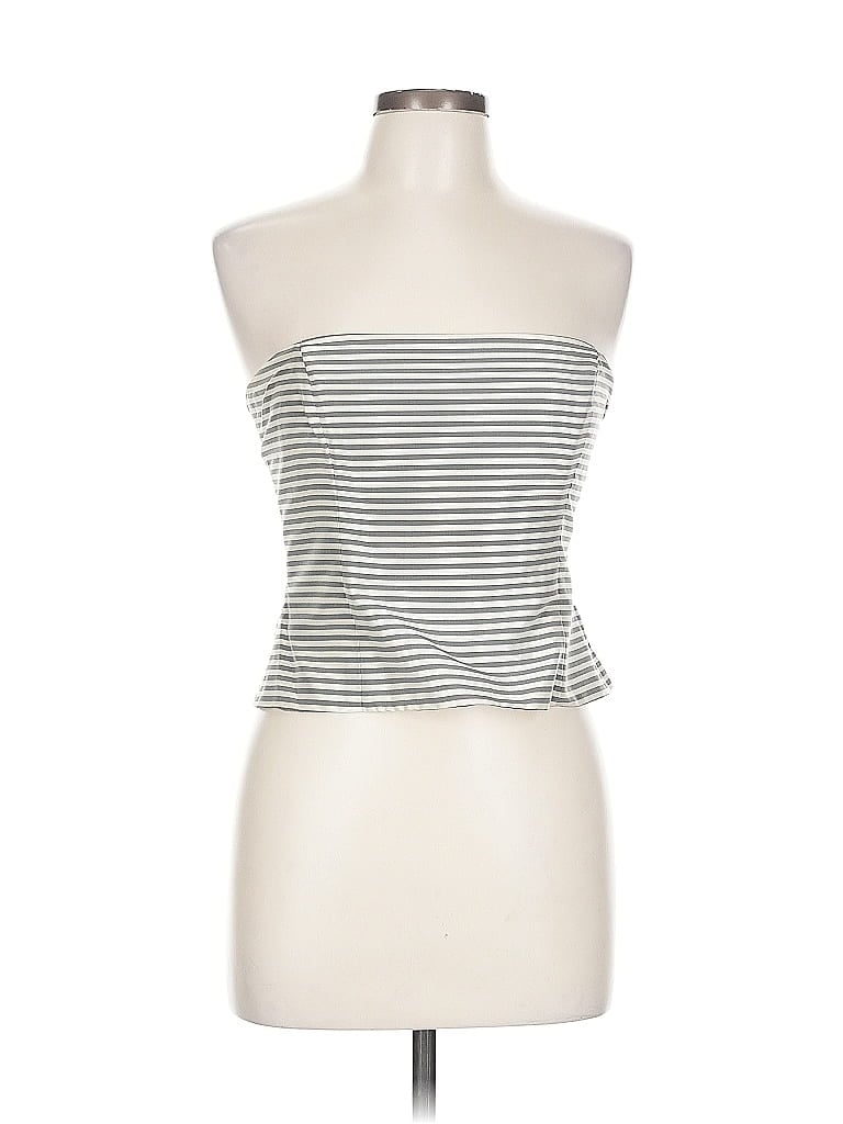 Pre-owned Worth Tube Top Silver Strapless Neckline Tops