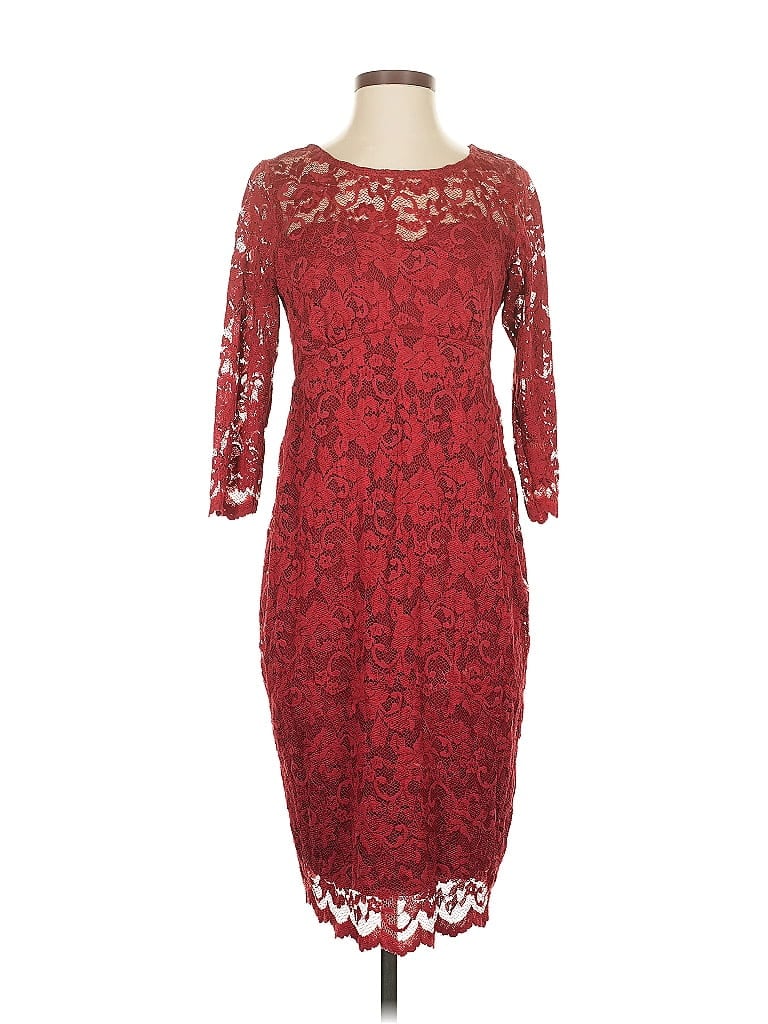 Pre-owned Luxe Cocktail Dress In Burgundy