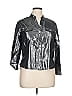 Ruby Rd. Metallic Silver 3/4 Sleeve Button-Down Shirt Size 14 (petite) - photo 1