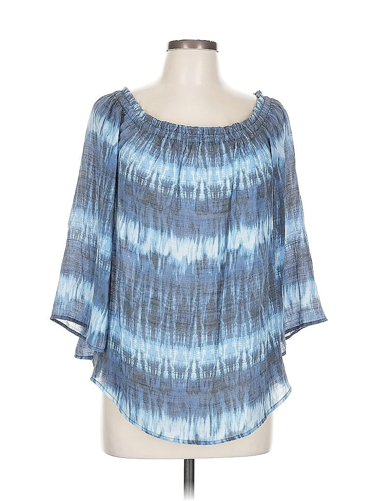 LANE BRYANT Pre-owned 3/4 Sleeve Blouse In Blue