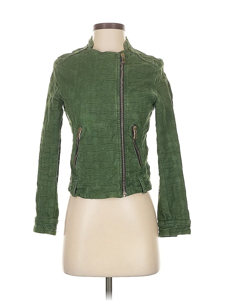 Pre-owned Zara Basic Jacket In Green