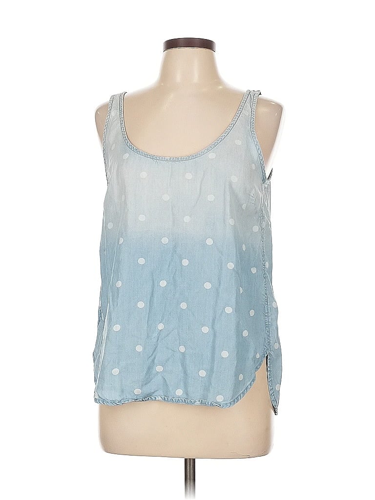 Pre-owned Cloth & Stone Tank Top Blue Halter Neckline Tops