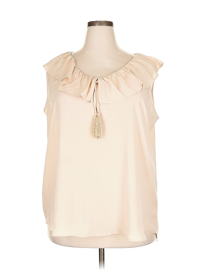 Pre-owned Harve Benard Sleeveless Blouse In White