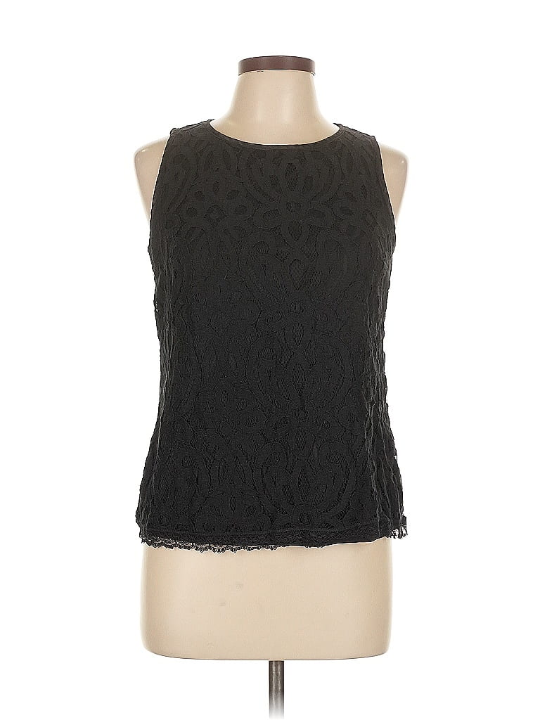 Pre-owned Ab Studio Sleeveless Blouse In Black