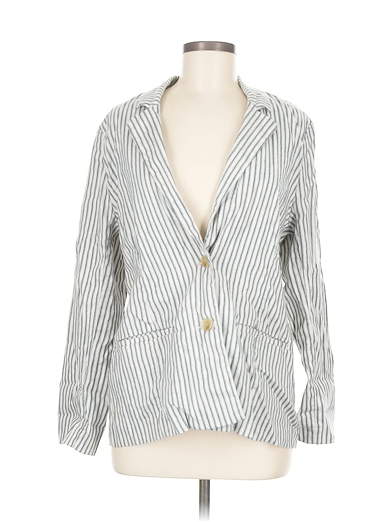 Pre-owned Evereve Blazer Jacket In Silver