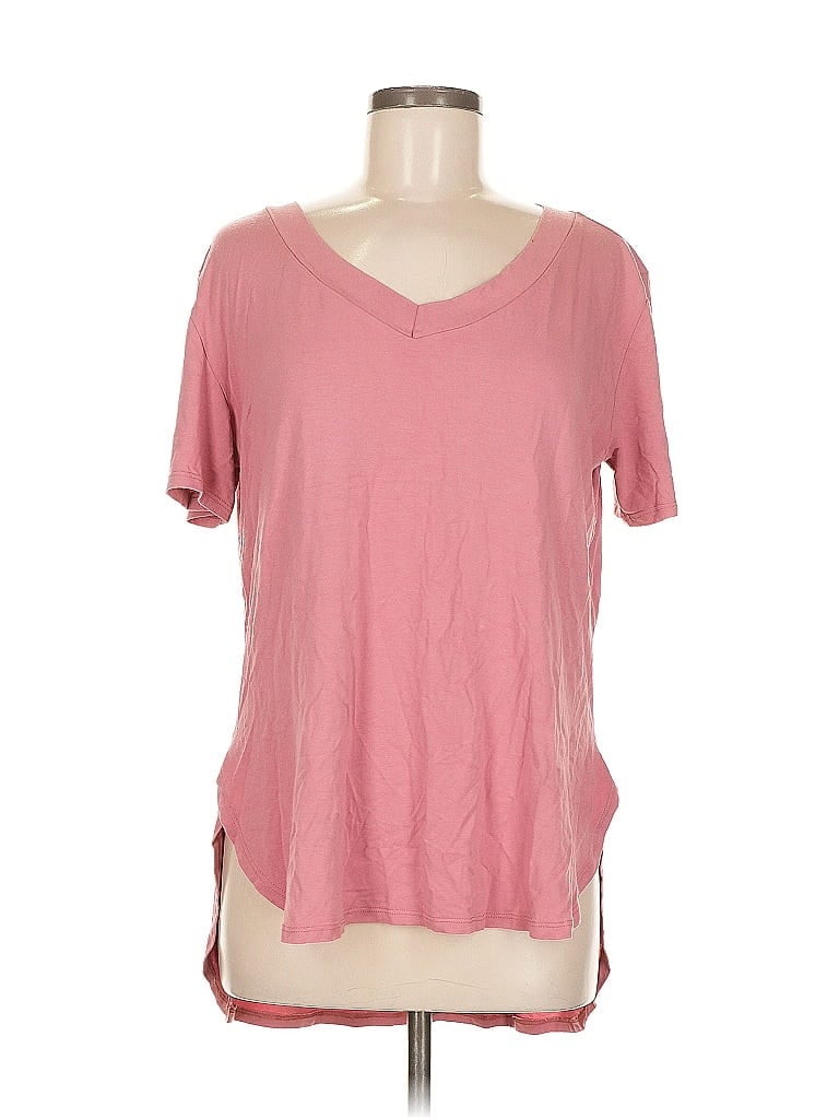 Pre-owned Unbranded Short Sleeve Top Pink V Neck Tops