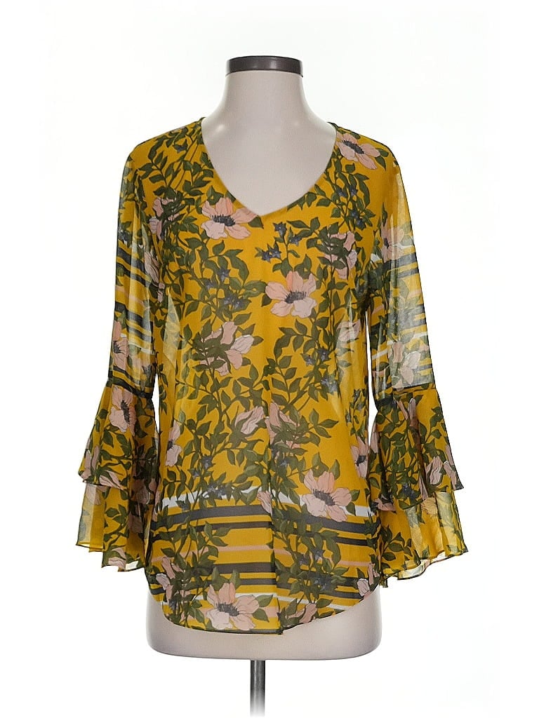 Pre-owned Cabi 3/4 Sleeve Blouse In Yellow