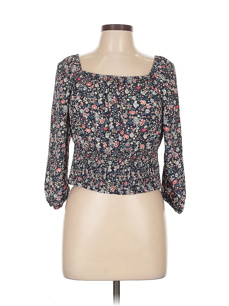 Pre-owned Crave Fame By Almost Famous 3/4 Sleeve Blouse In Black