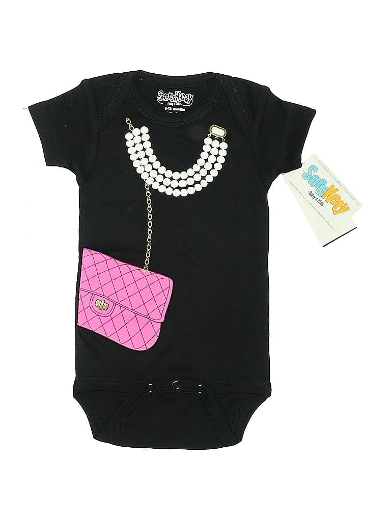Pre-owned Baby Babies' Short Sleeve Onesie In Black