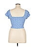 J for Justify 100% Rayon Blue Short Sleeve Top Size XL - photo 2