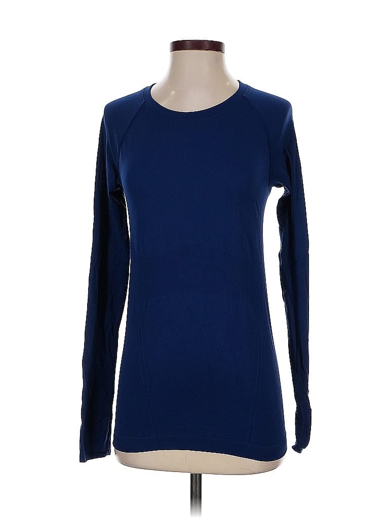 Pre-owned Athleta Long Sleeve T-shirt In Blue