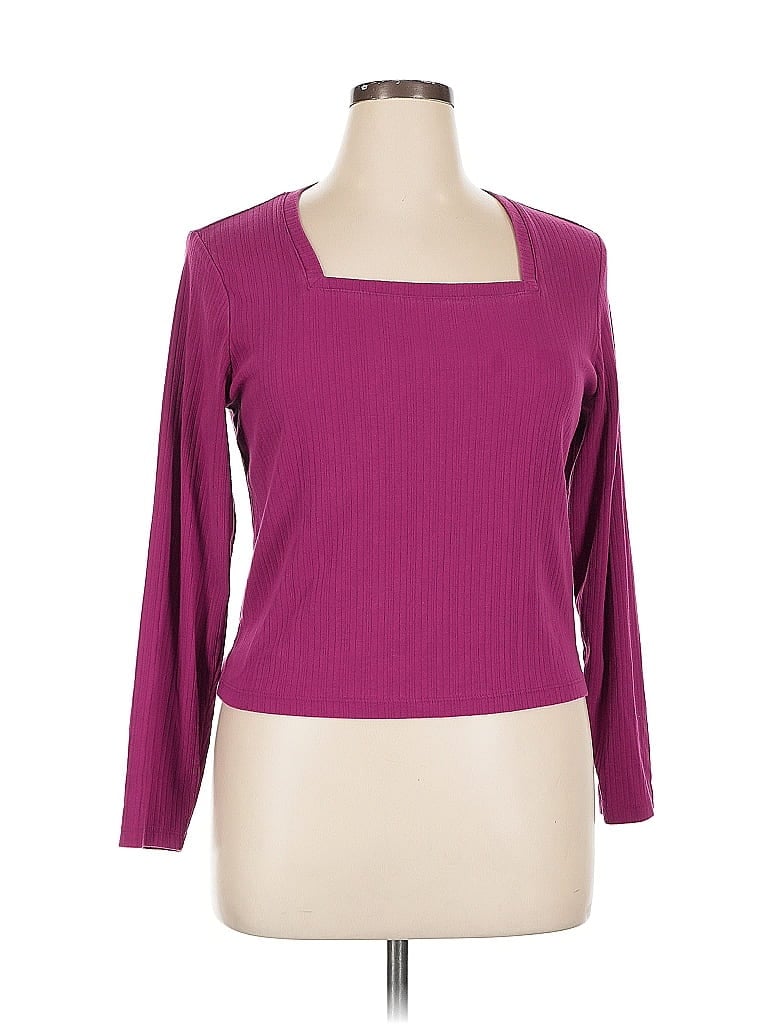 Pre-owned Old Navy Long Sleeve Top Pink Square Neckline Tops