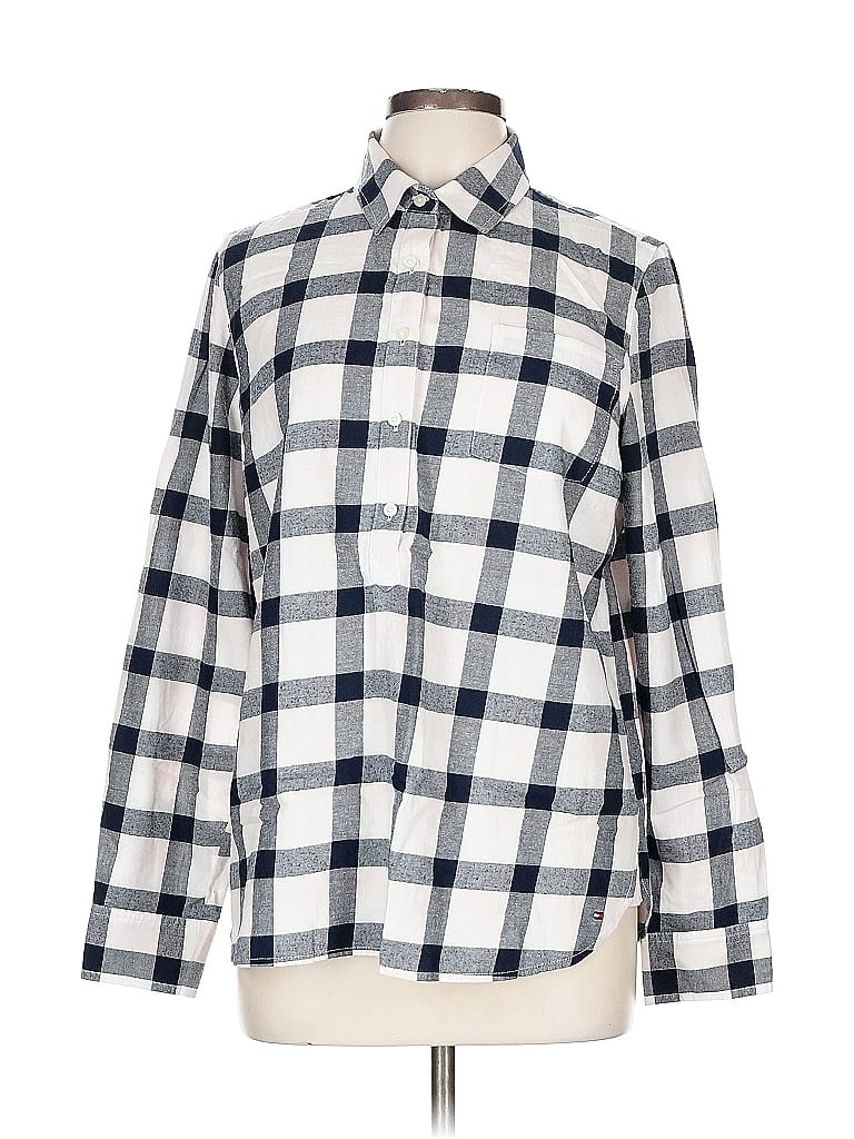 Pre-owned Tommy Hilfiger Long Sleeve Button Down Shirt In White
