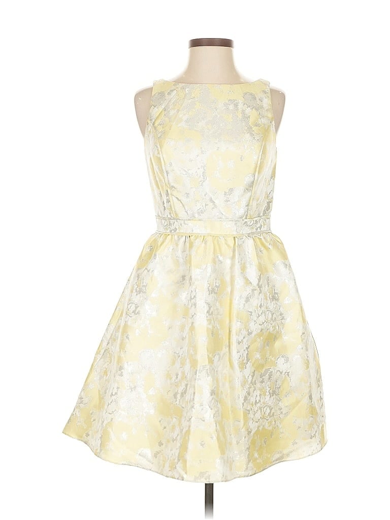 Pre-owned Aidan Mattox Cocktail Dress In Yellow