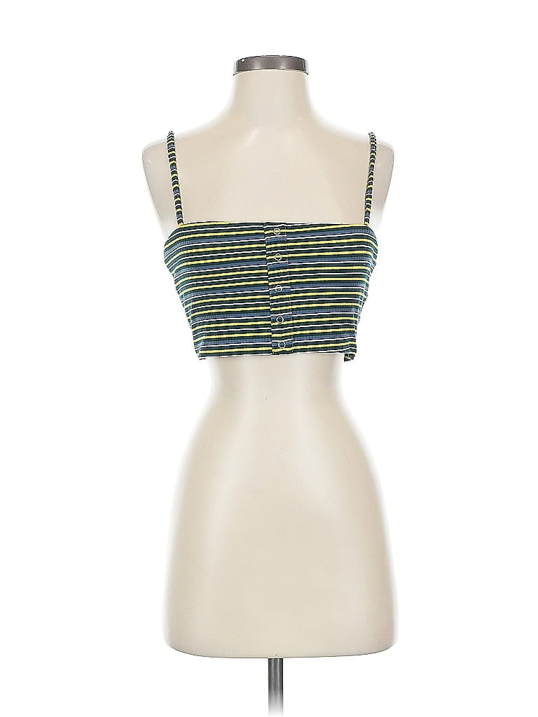 Olivaceous Tube Top Green Strapless Neckline Tops In Multi