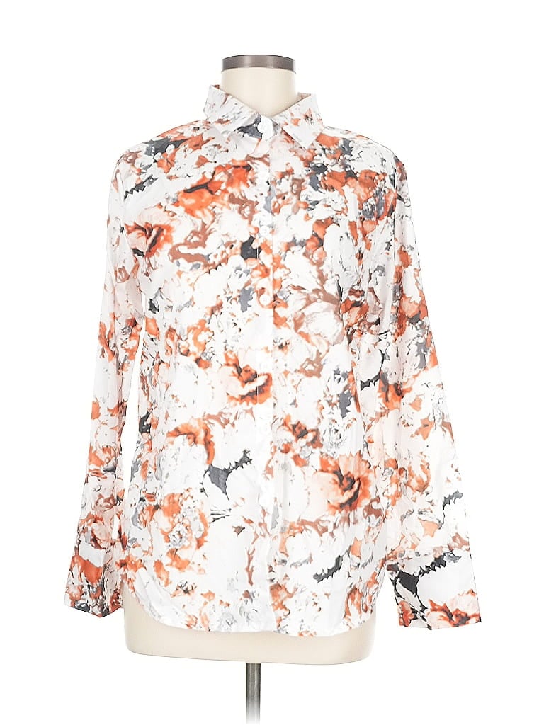 Pre-owned Unbranded Long Sleeve Blouse In Orange