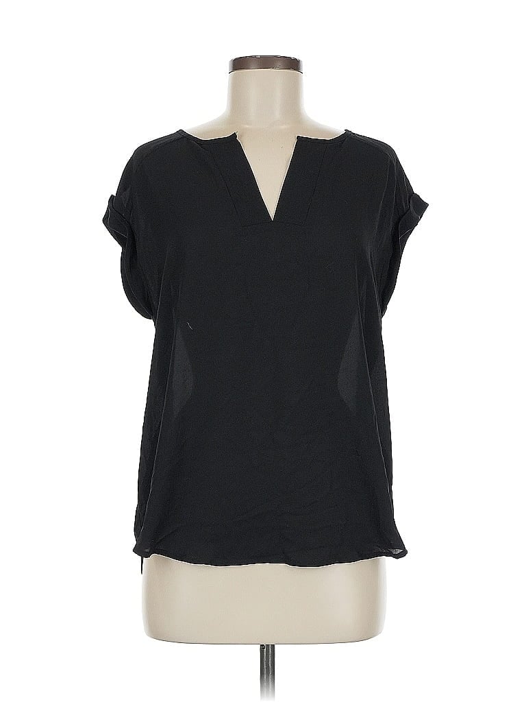 Pre-owned 7th Avenue Design Studio New York & Company Short Sleeve Blouse In Black