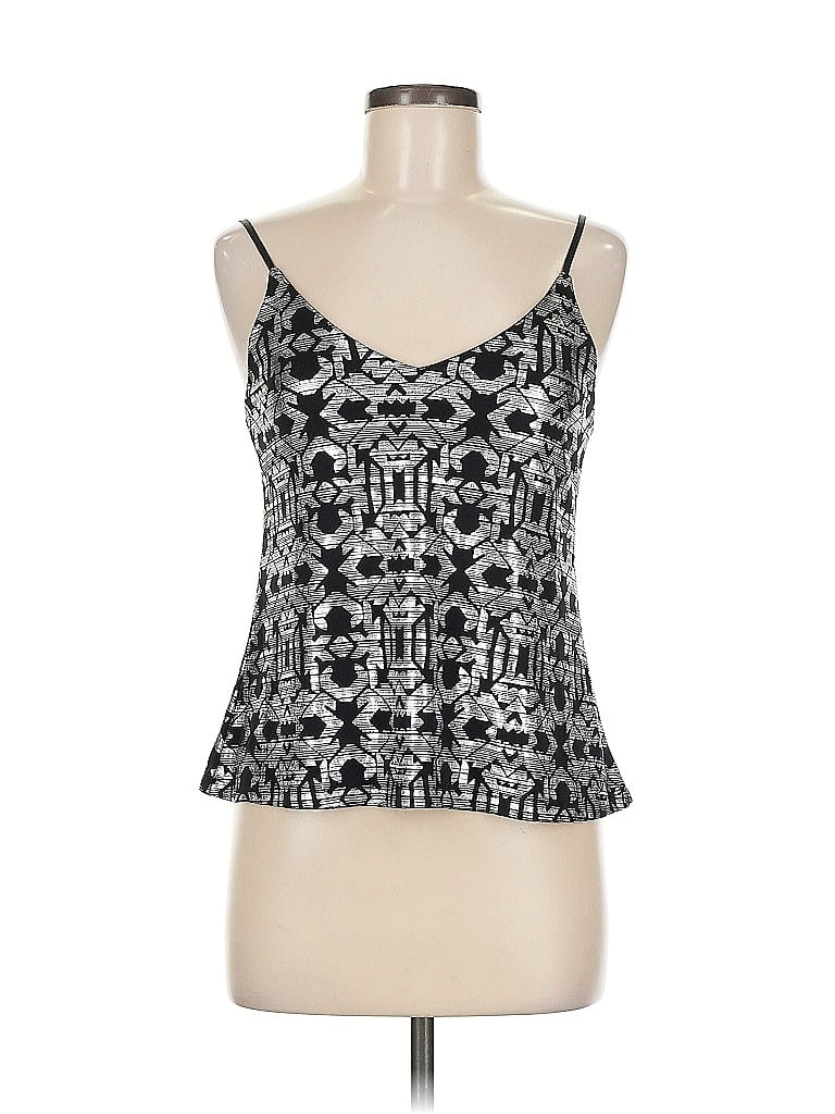 MATERIAL GIRL Pre-owned Tank Top Silver Print Pattern V-neck Tops