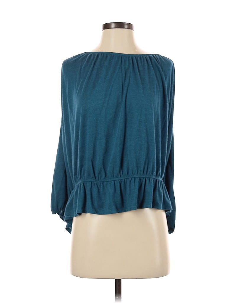 Pre-owned Soft Joie 3/4 Sleeve Top Teal Boatneck Tops In Blue