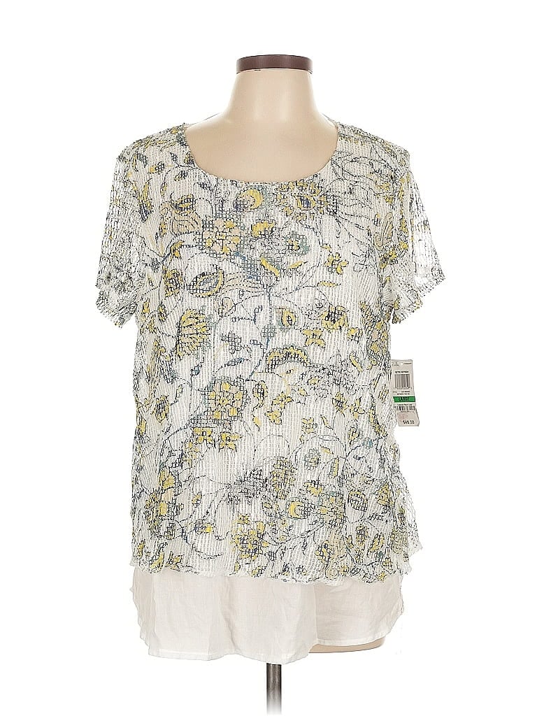 Style & Co Short Sleeve Blouse In Multi