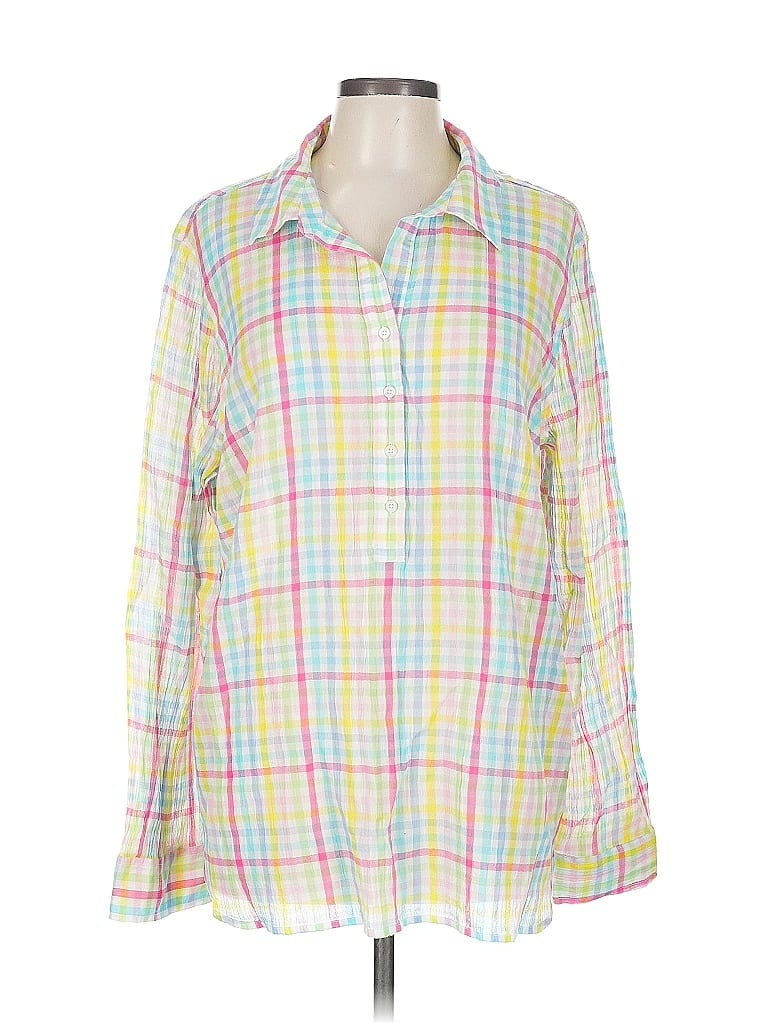 Pre-owned Talbots Outlet Long Sleeve Polo Shirt In Yellow