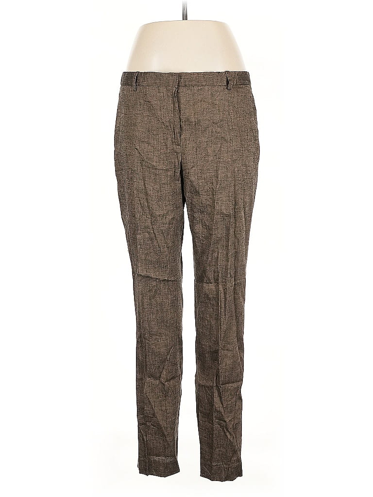 Pre-owned Theory Linen Pants In Brown