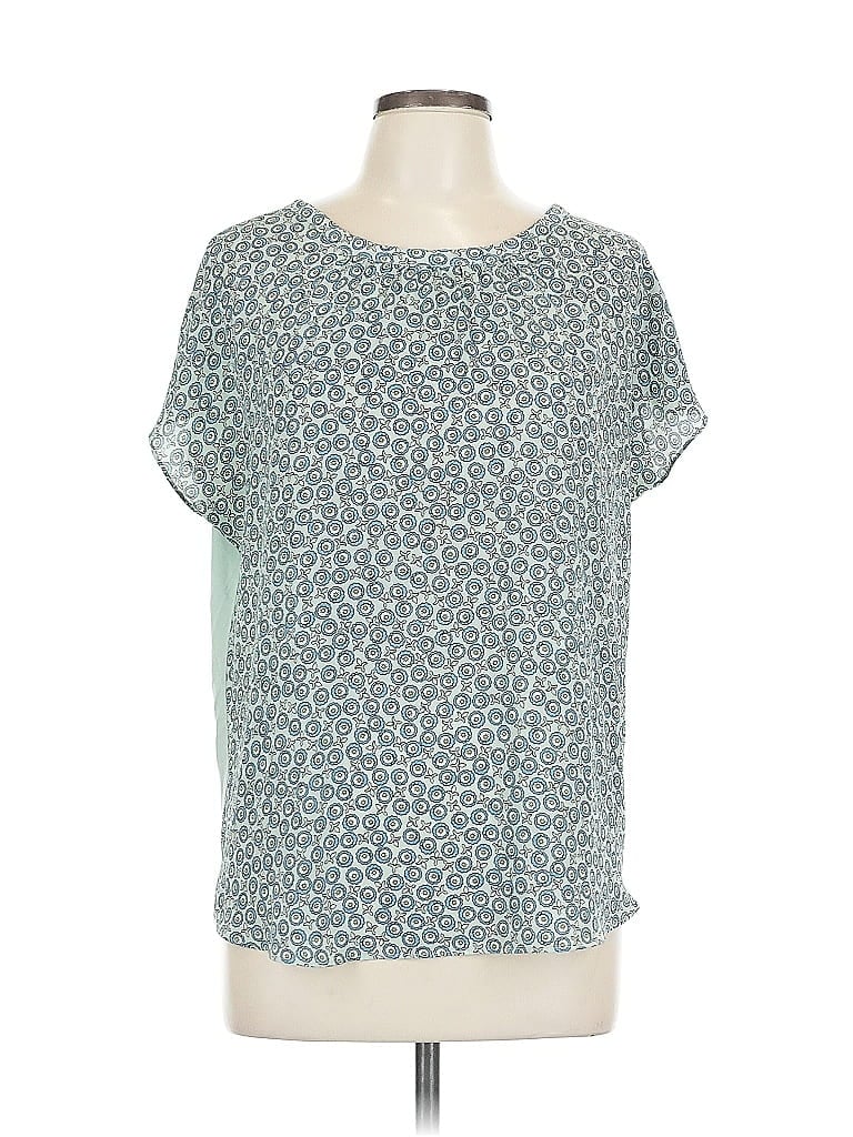 Pre-owned Ann Taylor Loft Outlet Short Sleeve Blouse In Green