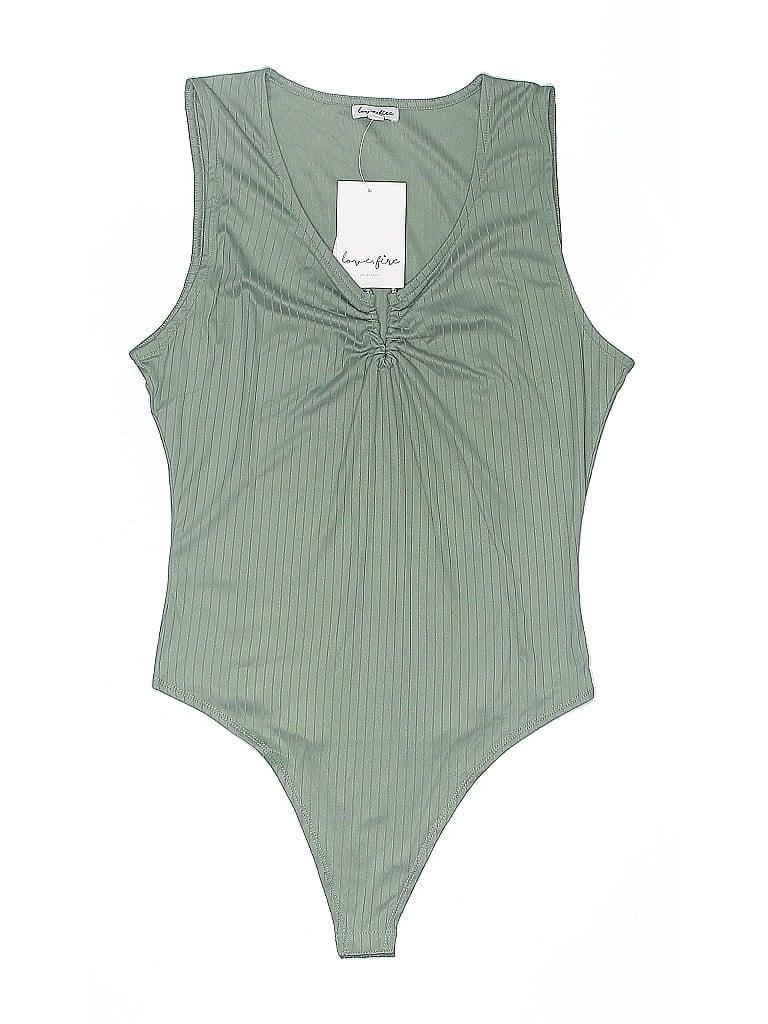 Love, Fire Bodysuit In Green