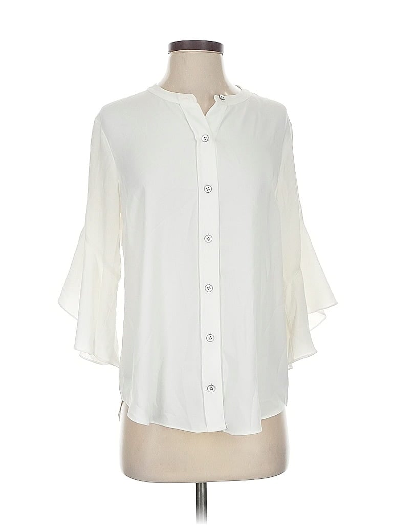 Pre-owned Cabi 3/4 Sleeve Blouse In White