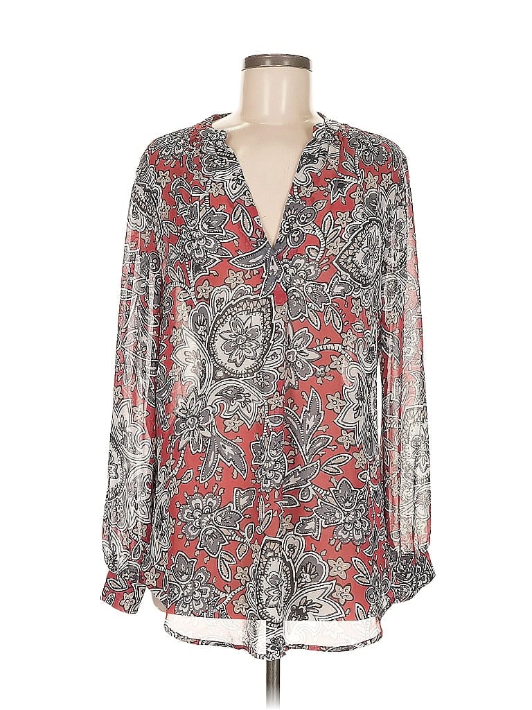 Pre-owned Ann Taylor Loft Outlet Long Sleeve Blouse In Gray