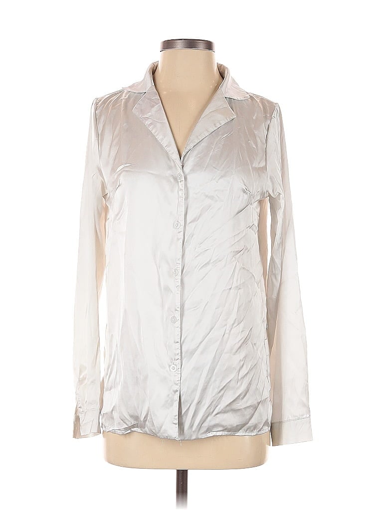 Pre-owned Unbranded Long Sleeve Blouse In Silver