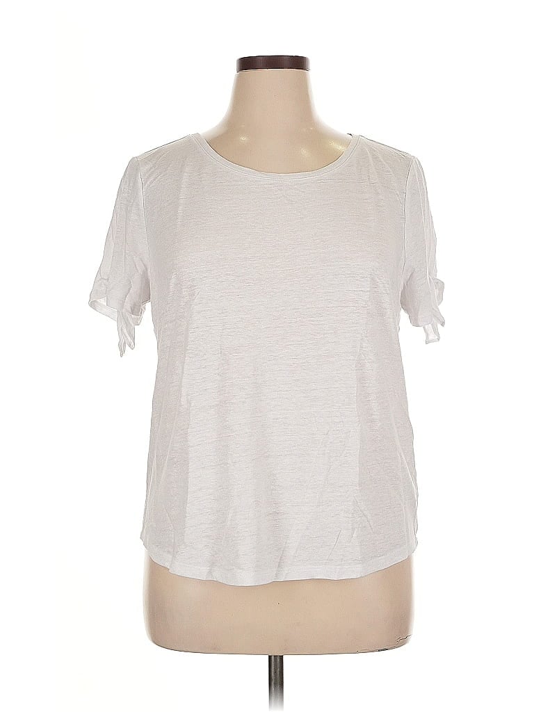 Pre-owned Talbots Outlet Short Sleeve T-shirt In White