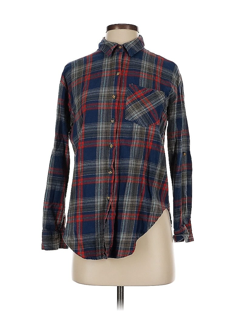 Pre-owned Love Notes Long Sleeve Button Down Shirt In Blue