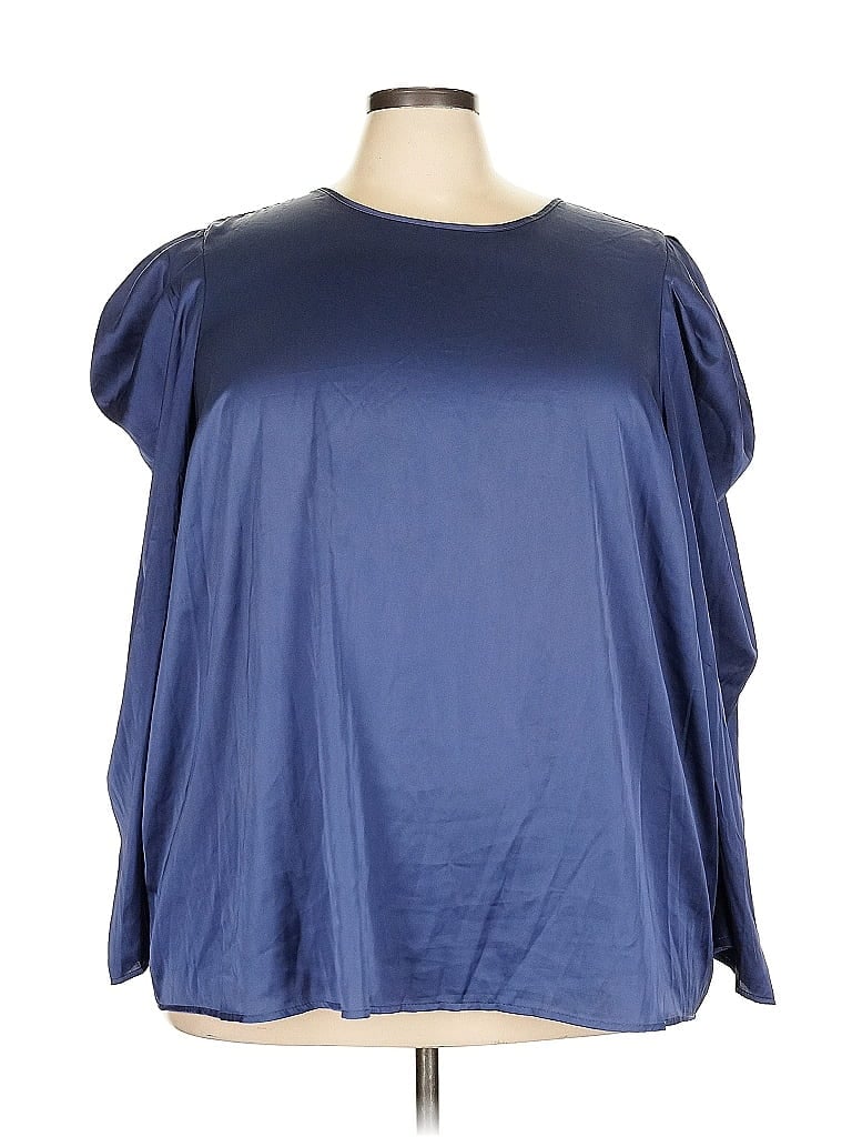 Pre-owned Torrid 3/4 Sleeve Blouse In Blue