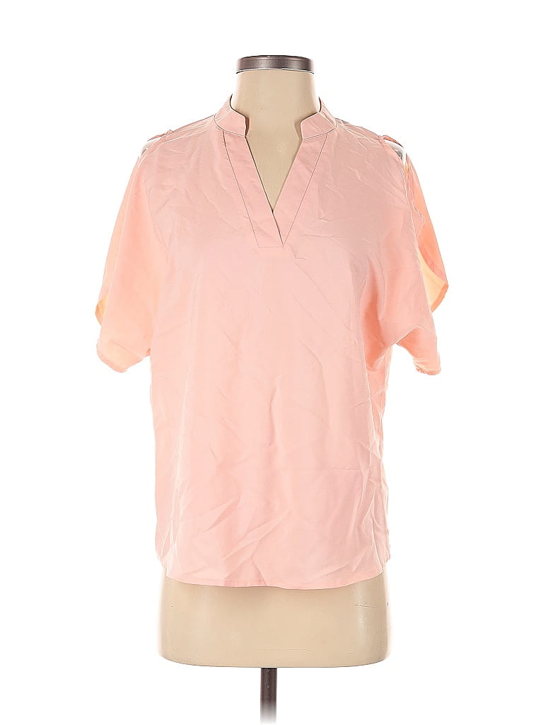 Pre-owned Unbranded Short Sleeve Blouse In Pink