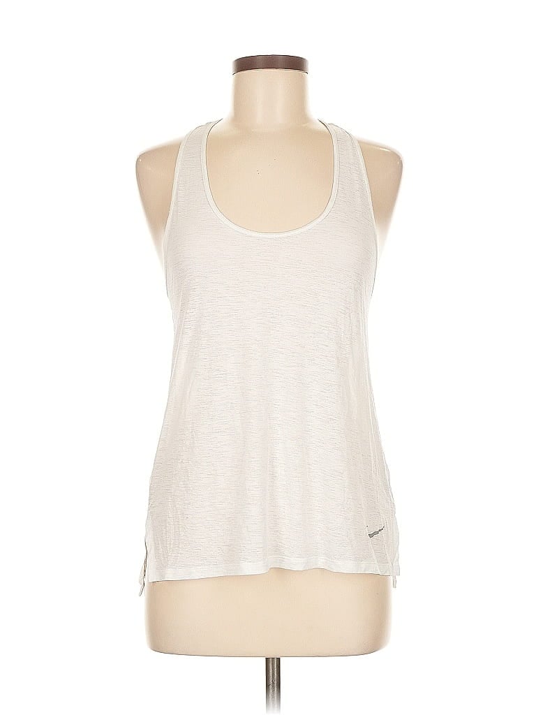 Pre-owned Nike Tank Top Ivory Halter Neckline Tops In White