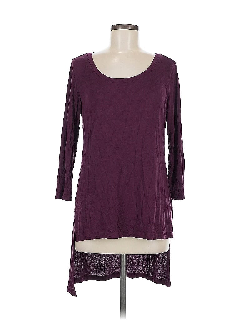 Pre-owned Logo By Lori Goldstein 3/4 Sleeve T-shirt In Purple