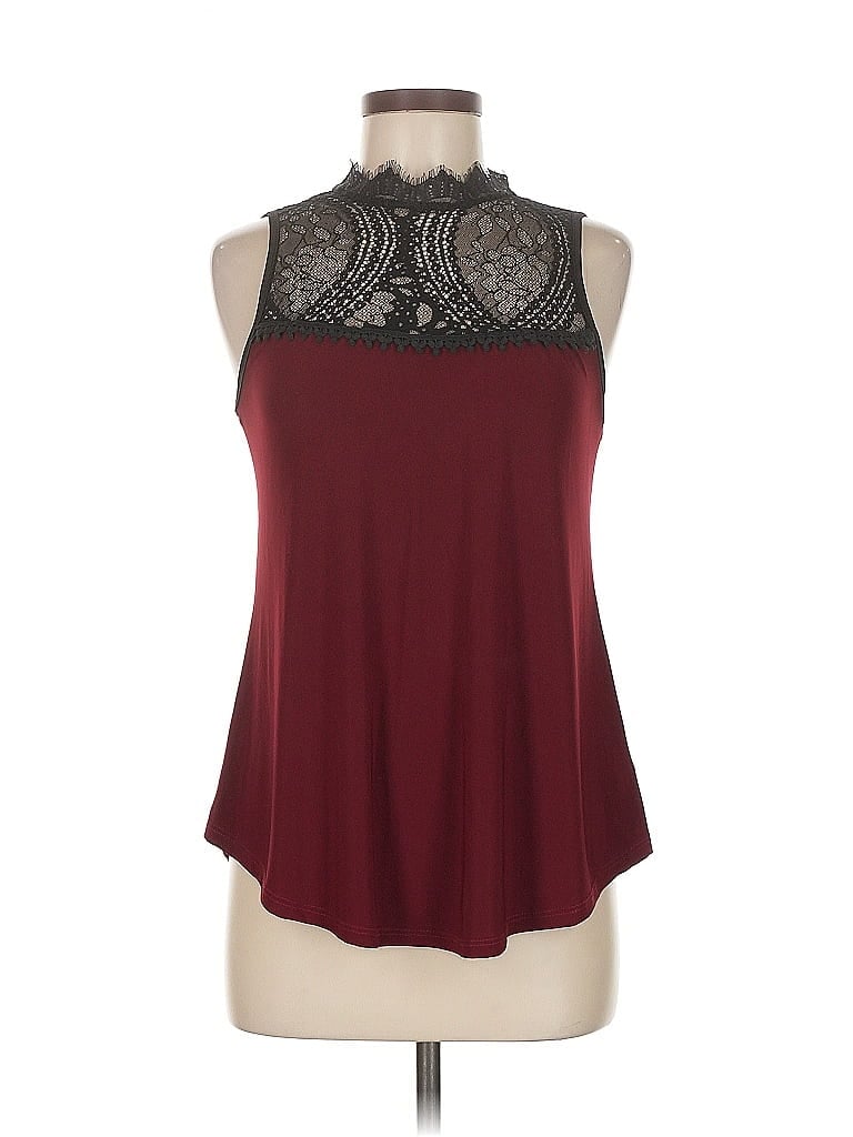 Pre-owned Assorted Brands Sleeveless Blouse In Burgundy