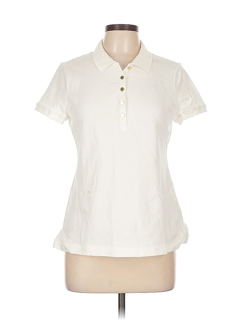 Pre-owned Nautica Short Sleeve Blouse In White