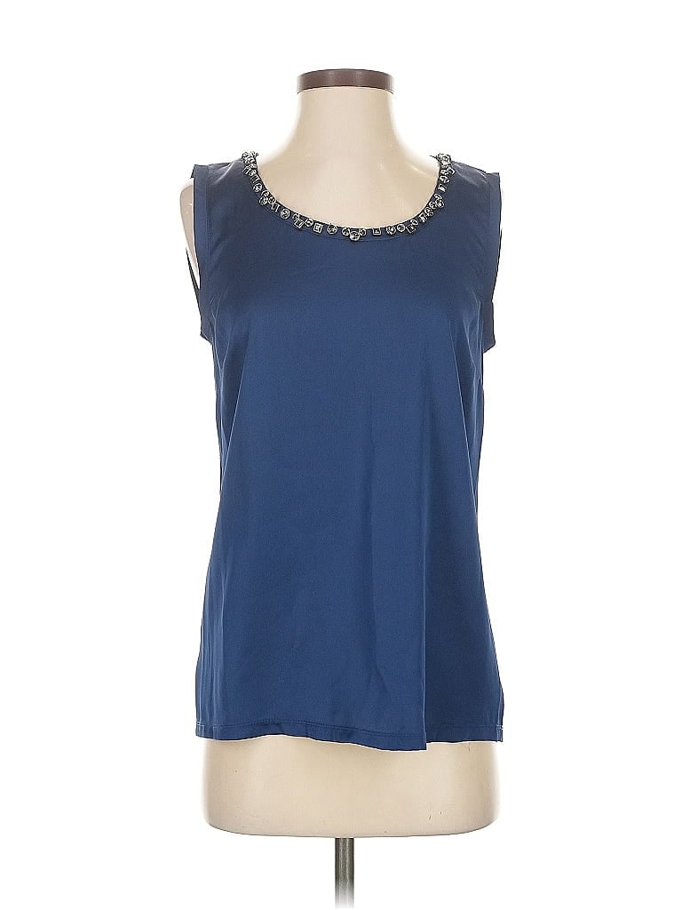 Pre-owned Ann Taylor Sleeveless Top Blue Scoop Neck Tops
