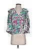 IRO Animal Print Teal 3/4 Sleeve Silk Top Size EU (FR) 34 / US 2 - photo 1