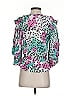 IRO Animal Print Teal 3/4 Sleeve Silk Top Size EU (FR) 34 / US 2 - photo 2