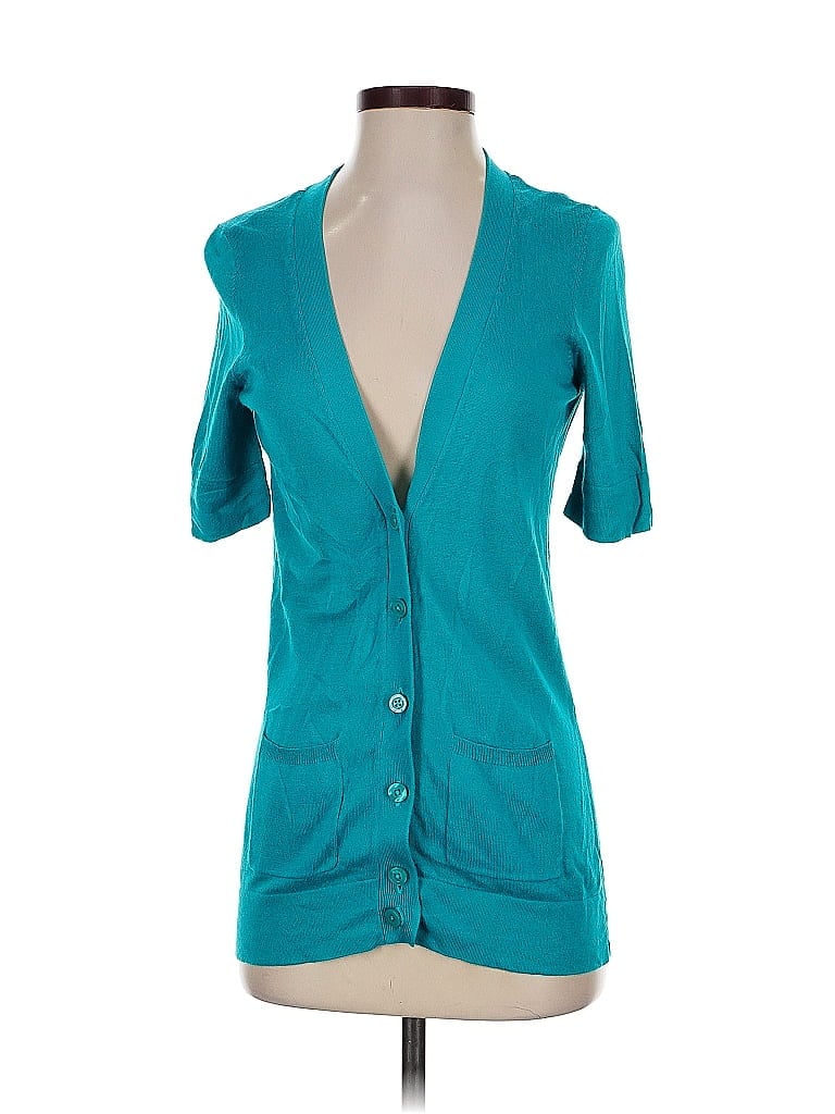 Pre-owned Ann Taylor Factory Cardigan Sweater In Blue